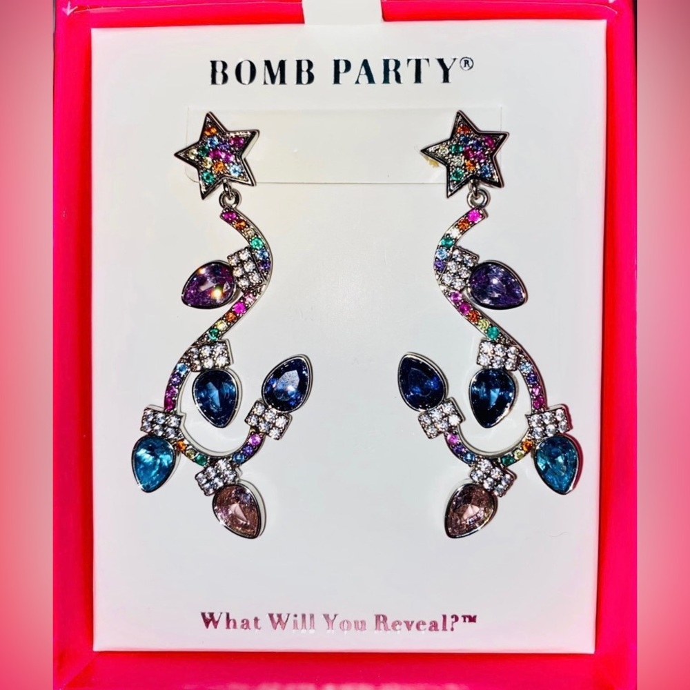 Bomb Party Holiday Statement Earrings “Let’s Get Lit”